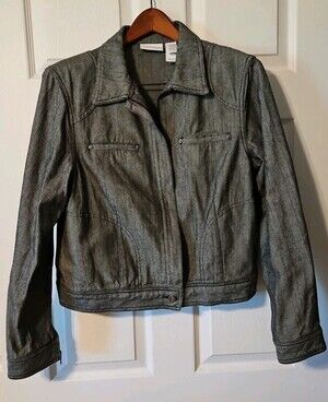 Liz Claiborne Women's Size -Large Herringbone Bomber Jacket